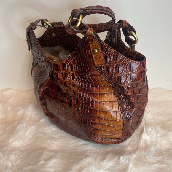 Brahmin Dagny Pecan croc-embossed leather handbag - Picture 5 of 16